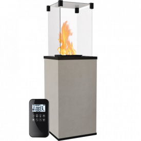 Газовый обогреватель Kratki Patio Mini 8,2 кВт сталь, уличный, кремовый + пульт (керамогранитовая отделка)