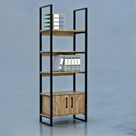 Стелаж офісний Tobi Sho LOFT Gold СЛГ/2 для документів, 600x400x1900 мм Дуб аппалачі