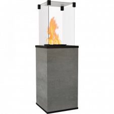 Газовый обогреватель Kratki Patio Mini 8,2 кВт сталь, уличный, серый камень (керамогранитовая отделка)