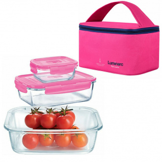 Набір контейнерів із сумкою LUMINARC PURE BOX ACTIVE 3 шт P9972