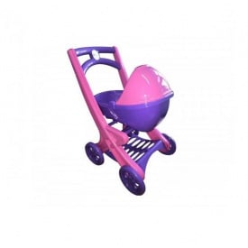 Коляска для кукол с люлькой Doloni Toys розово-фиолетовая 0-0121