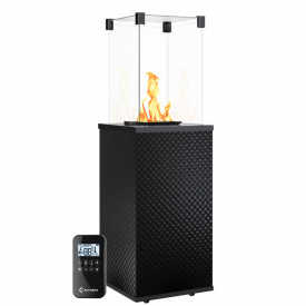 Газовый обогреватель Kratki Patio Mini 8,2 кВт сталь, уличный, черный + пульт (пикированный)