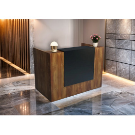 Стійка адміністратора Tobi Sho Рецепція/2 для офісу, салону, 1400х800х1000 Фаєрвуд/Чорний