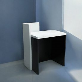 Стійка адміністратора Tobi Sho Рецепція/3 для офісу, салону, 736x536x950 Білий/Чорний