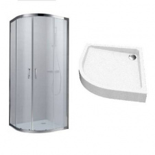Душевая кабина Koller Pool Round R90RG 190x90 полукруглая, стекло 6 мм + поддон GRACE90R 90x90, белый