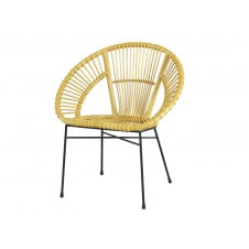 Плетений стілець Луна CRUZO 72х55 см натуральний ротанг медовий для саду кафе на терасу