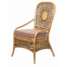 Плетений стілець Cruzo Ацтека обідній з ротанга з м'якою подушкою