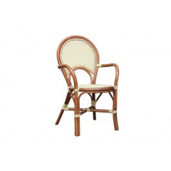 Плетенное крісло CRUZO Bistro Armchair №6 натуральний ротанг медовий Пологи