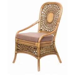 Плетений стілець Cruzo Ацтека обідній з ротанга з м'якою подушкою Київ