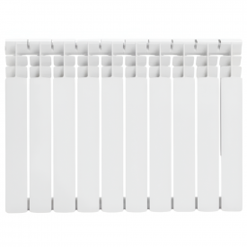 Биметаллический радиатор Kiran Titan 500/96 боковое подключение, белый (10 секций в сборе)