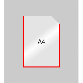 Кишеня пластикова Vivay А4 вертикальна червоний кант