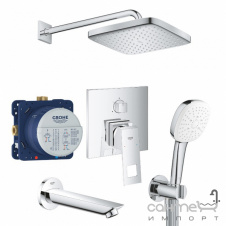Фото - Душевая система скрытого монтажа с изливом Grohe Eurocube Tempesta 250 Cube UA26417SC0 хром Душевая система скрытого монтажа с изливом Grohe Eurocube Tempesta 250 Cube UA26417SC0 хром