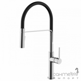 Змішувач для кухні з гнучким виливом Imprese Boa Us 55921 хром/чорний