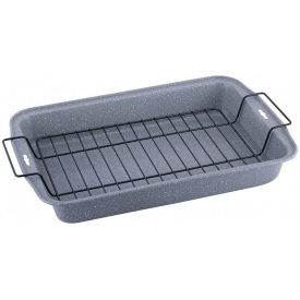 Противень Marble для выпечки 37.5х26х5 см с решеткой для гриля Kamille DP37153