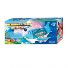 Игрушечный музыкальный самолетик WToys Веселые крылья 27x15x15 см Голубой (156938)