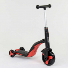 Самокат детский 3в1 Best Scooter с PU колёсами (свет+музыка) - Red (80454)