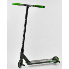 Самокат трюковый Best Scooter "CRASH" HIC-система, ПЕГИ, алюминиевый диск и дека Black/Green (102313)