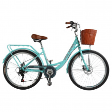 Велосипед городской 26" Corso Polaris PS-639 16.5" Shimano 7 скоростей Мятный (168069)