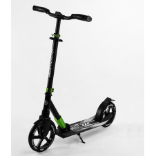 Самокат двухколесный складной амортизатор Best Scooter колеса PU 100 кг Black and green (105427)