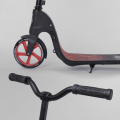 Самокат двухколесный Best Scooter c PU колесами, широким велосипедным рулем, новым зажимом руля Black/Red (98442) Краматорск