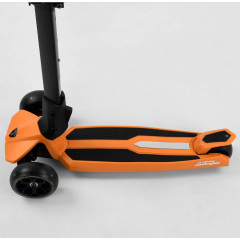 Самокат Lamborghini трехколесный складной алюминиевый руль, колеса PU со светом Orange/Black (102314) Днепр