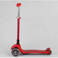 Самокат трехколесный Best Scooter складной алюминиевый руль, 4 колеса PU со светом Red (99639) Луцьк