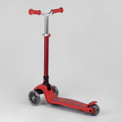 Самокат трехколесный Best Scooter складной алюминиевый руль, 4 колеса PU со светом Red (99639) Луцьк