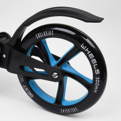 Самокат двухколесный Best Scooter с PU колесами и 2 амортизаторами Black/Blue (100073) Тернопіль