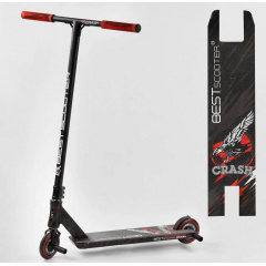 Самокат трюковый Best Scooter "CRASH" HIC-система, ПЕГИ, алюминиевый диск и дека Black/Red (102311) Киев