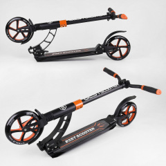 Самокат двухколесный Best Scooter с PU колесами и 2 амортизаторами Black/Orange (100075) Полтава