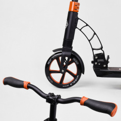 Самокат двухколесный Best Scooter с PU колесами и 2 амортизаторами Black/Orange (100075) Полтава