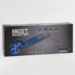 Самокат двухколесный Best Scooter с PU колесами, 1 амортизатором Black (99664) Кушугум