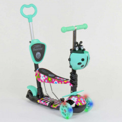 Самокат Best Scooter PU светящиеся колеса 5 в 1 Flowers 54 х 14 см Разноцветный (84219) Кам'янка-Дніпровська