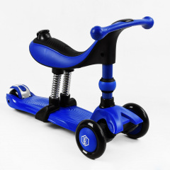 Самокат-велобег трехколесный Best Scooter, колеса PU со светом 3 в 1 70 кг Dark blue (105408) Чернігів