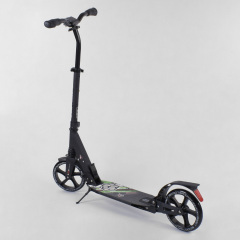 Самокат алюминиевый Best Scooter с PU колесами, 2 аммортизаторами Black/Green (92090) Одесса