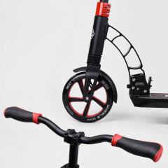 Самокат двухколесный Best Scooter с PU колесами и 2 амортизаторами Black/Red (100072) Ковель