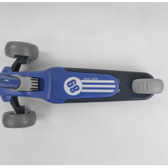 Самокат трехколесный Best Scooter складной алюминиевый руль, 3 колеса PU со светом Black/Blue (102024) Гуляйполе
