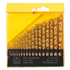 Набор сверл для металла MASTERTOOL 19 шт HSS 1 - 10 мм plastic box ТИТАН (11-0219) Самбір