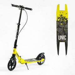 Самокат двухколесный Skyper "Unic" ручной тормоз колеса PU 1 амортизатор Yellow and Black (144632) Королево