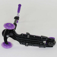 Самокат детский многофункциональный с родительской ручкой 5в1 Best Scooter PU колеса с подсветкой Purple (74073) Кривий Ріг