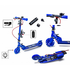 Двухколесный самокат Scale Sports SS-31 складной, ручной тормоз, Led-фонарик Dark Blue (1411298538) Ровно