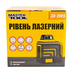 Уровень лазерный MASTERTOOL 10м ±0,2мм/м 2гол H/V/H+V H360°/V110° ±3°RED/635нм (30-1905) Львов