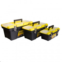 Ящики для инструментов с металлическими замками MASTERTOOL 3 шт 13"/ 16"/ 19" (79-2004) Орехов