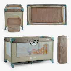 Кровать-манеж прямоугольный Toti 126 х 65 х 75 см Brown (152652) Калуш