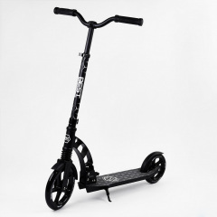 Самокат двухколесный Best Scooter с PU колесами, 1 амортизатором Black (00076) Запоріжжя