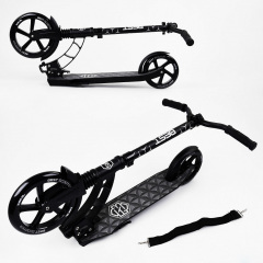 Самокат двухколесный Best Scooter с PU колесами, 1 амортизатором Black (00076) Запоріжжя