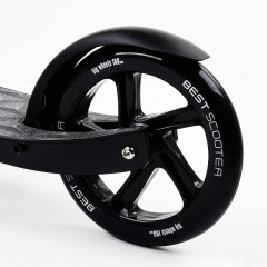 Самокат двухколесный Best Scooter с PU колесами, 1 амортизатором Black (00076) Запоріжжя