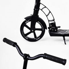 Самокат двухколесный Best Scooter с PU колесами, 1 амортизатором Black (00076) Запоріжжя