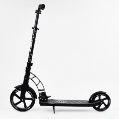 Самокат двухколесный Best Scooter с PU колесами, 1 амортизатором Black (00076) Запоріжжя