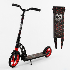 Двухколесный самокат Best Scooter колеса PU складной амортизатор 70 кг Black and red (103455) Весёлое
